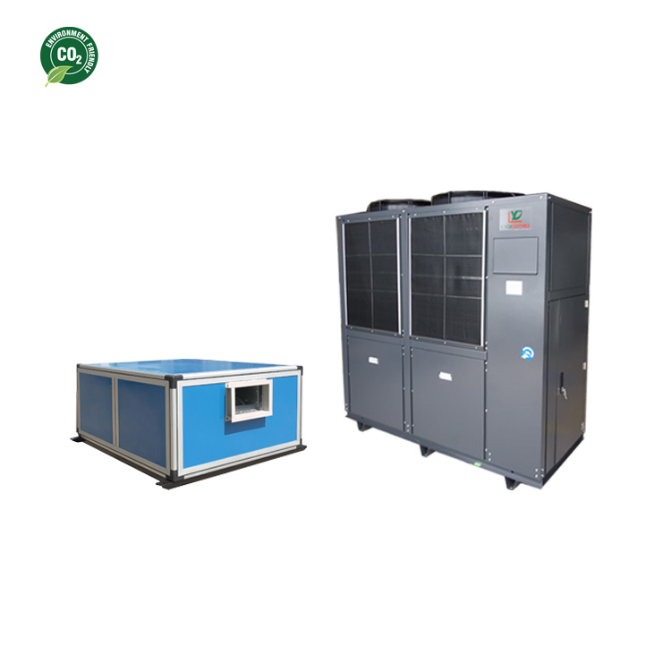 40KW Inverter CO2 Heat Pump with Ductec Type AHU with max 110℃ output temperature